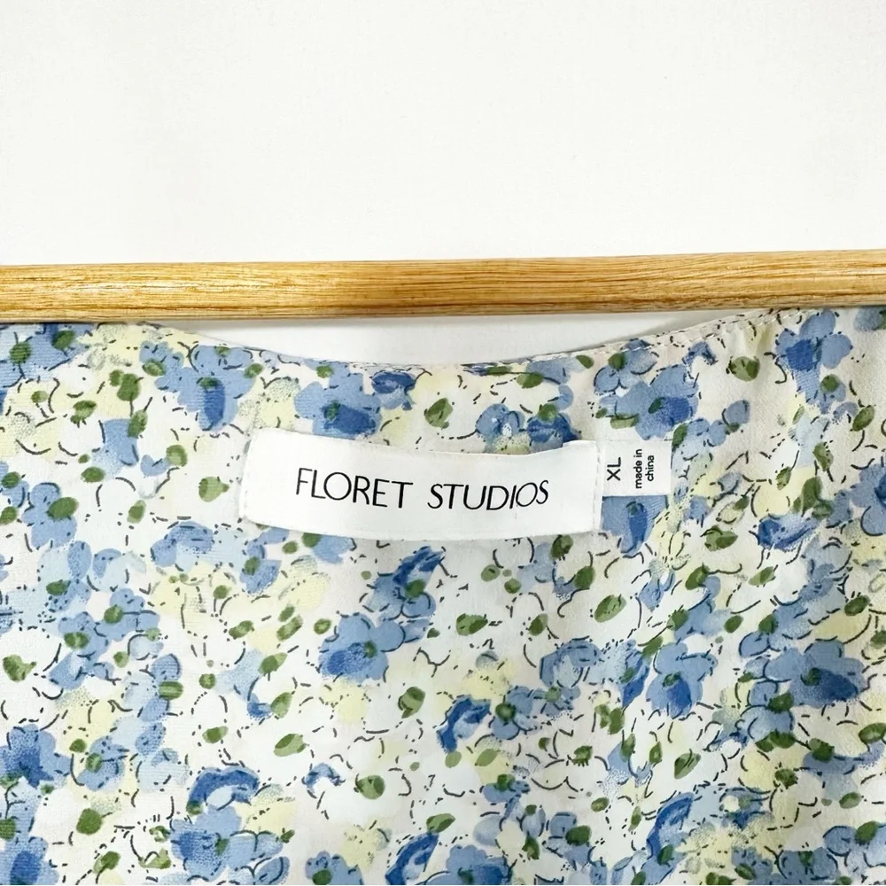 Floret Studios Floral Short Sleeve Puff Sleeve Dress - Picture 8 of 10